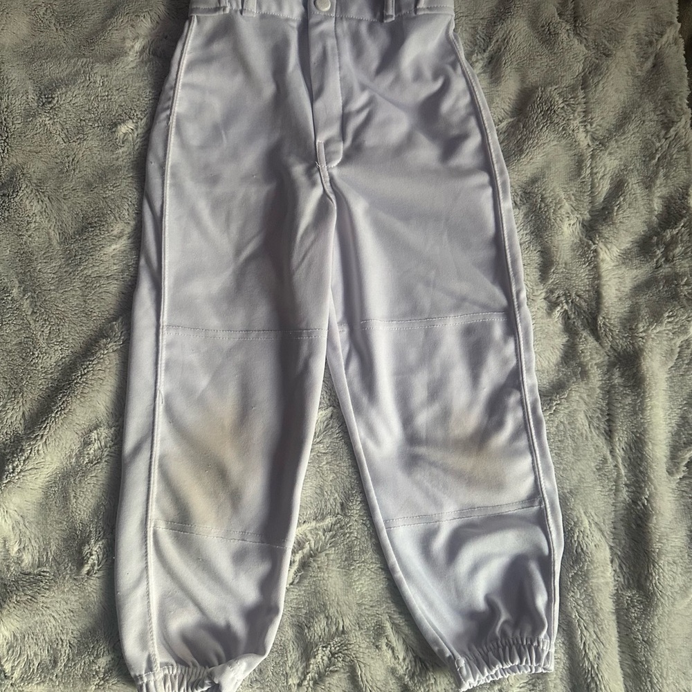 Franklin Youth Small White Baseball Pants Elastic Bottom Of Leg